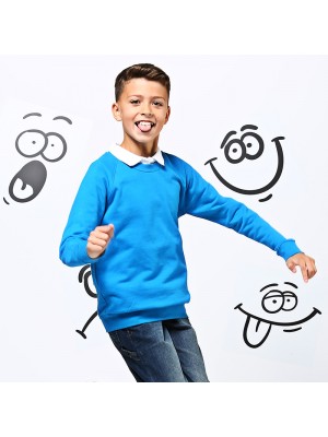 Plain Kids Academy raglan sweatshirt AWDis 280 GSM